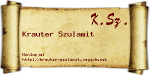Krauter Szulamit névjegykártya